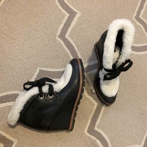 Fabianelli Italian Leather & Fur Wedges💃🏽🍝